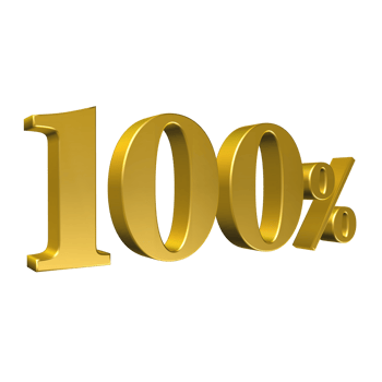 100 Percent Gold Number One Hundred 3D Rendering. png