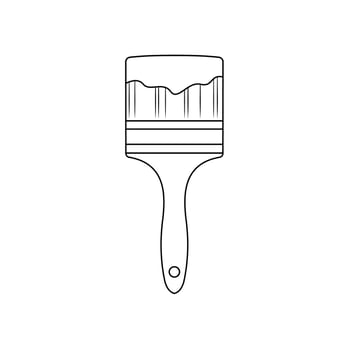 Paint Brush Outline Icon Illustration on Isolated White Background vector