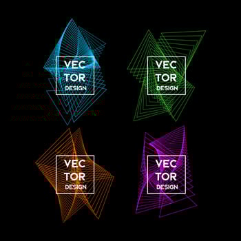 Abstract shape of geometric triangular line design element. Vector illustration