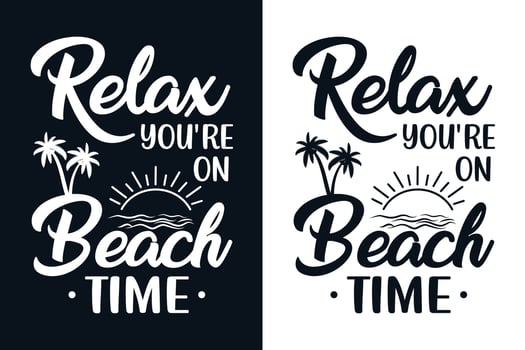 Beach Typography T-Shirt Design vector