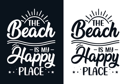 Summer Beach Typography t shirt design vector