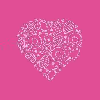 Doodle sweets  candy  ice cream illustration. - Vector. vector