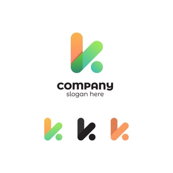 Abstract Letter K Logo Rounded with Dots technology logo, Vector Logo Design Template Element