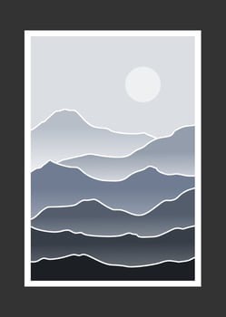 Abstract mountain painting, Abstract background, Premium Vector