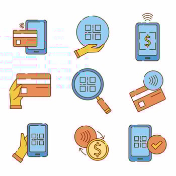 Logo Icon Set Qr Pay Set vector