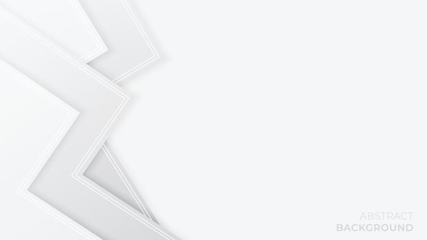 Abstract 3d white and gray background, triangle shape. Basic geometry overlap layers with bright and shadow. Vector illustration