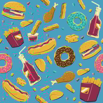 Junk Food Seamless Pattern vector