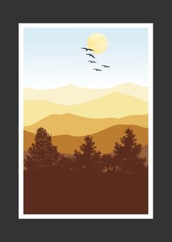 Abstract mountain painting, Abstract background, Premium Vector
