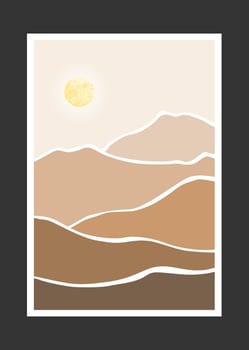 Abstract mountain painting, Abstract background, Premium Vector