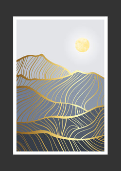 Abstract mountain painting, Abstract background, Premium Vector