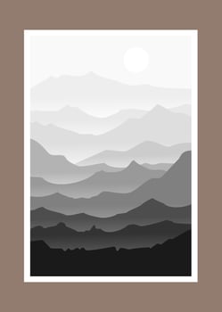Abstract mountain painting, Abstract background, Premium Vector