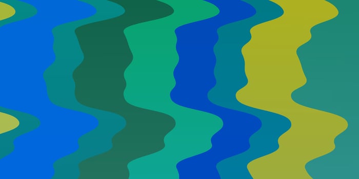 Light Blue, Green vector backdrop with bent lines.