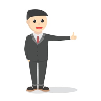 businessman give the thumb design character on white background vector