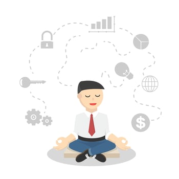 businessman relaxion mind of business design character on white background vector