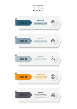 Infographic template business concept with workflow. vector