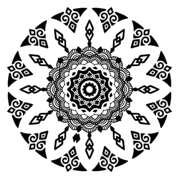 Black Mandala for Design. Mandala Circular pattern design for Henna, Mehndi, tattoo, decoration. Decorative ornament in ethnic oriental style. Coloring book page vector