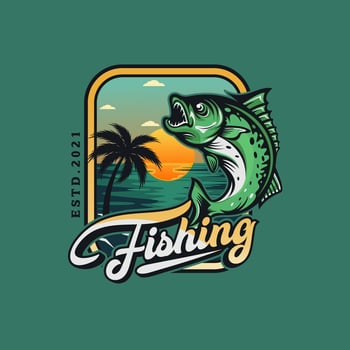 Fishing tournament vintage logo vector