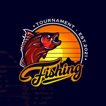 Fishing tournament vintage logo vector