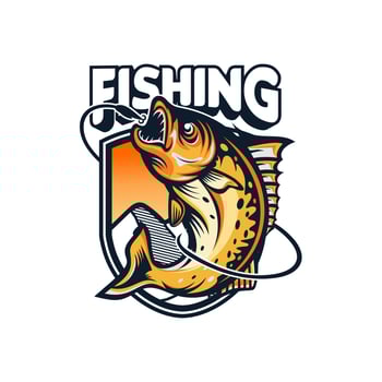 Fishing tournament vintage logo vector