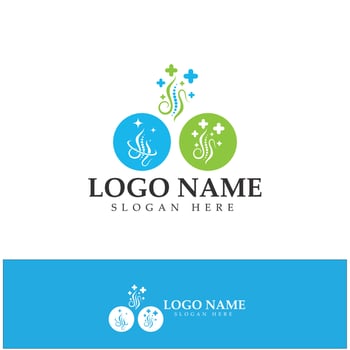 spine care diagnostics logo symbol icon design vector