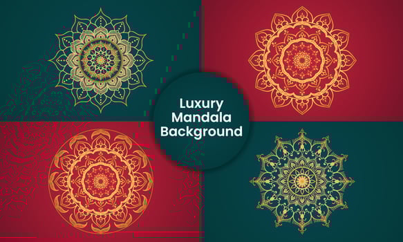 Circle Pattern Creative Luxury Ornamental Mandala, Flower Mandala with gradient color with unique Background Design in gold color vector