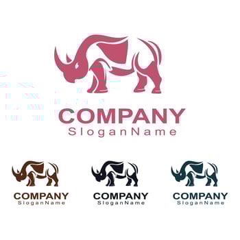 Rhino Logo image design Vector Template. Modern animal. Vector