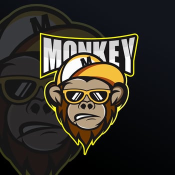 Monkey mascot logo design vector