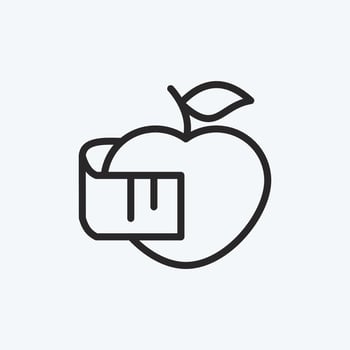 Icon Eco Food. suitable for education symbol. line style. simple design editable. design template vector. simple illustration vector