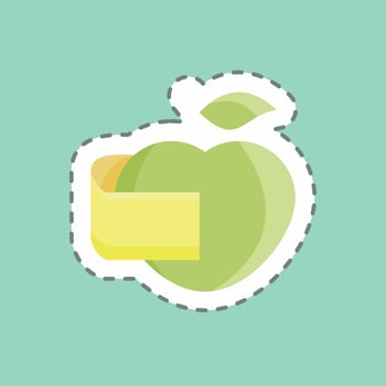 Sticker line cut Eco Food. suitable for education symbol. simple design editable. design template vector. simple illustration vector