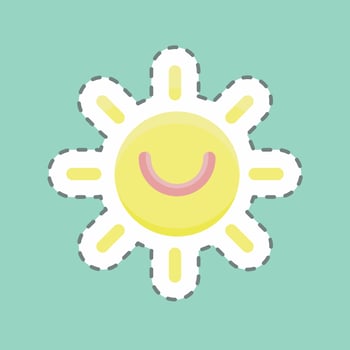 Sticker line cut Solar Power. suitable for education symbol. simple design editable. design template vector. simple illustration vector