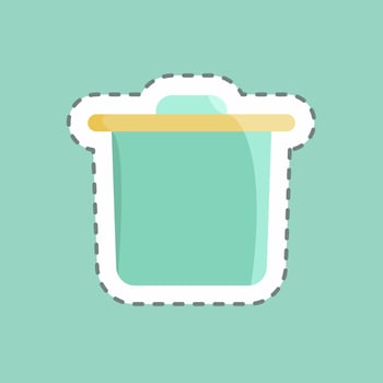 Sticker line cut Reduces Waste. suitable for education symbol. simple design editable. design template vector. simple illustration vector