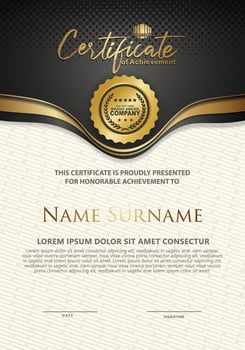 Certificate template with luxury and elegant texture modern pattern, diploma, Vector illustration