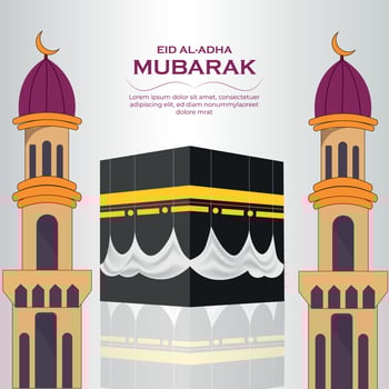 Islamic hajj pilgrimage illustration for hajj and eid al Adha vector