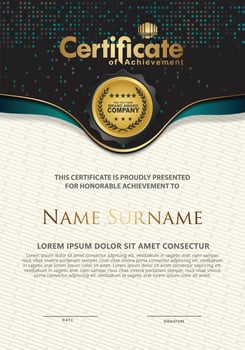 Certificate template with luxury and elegant texture modern pattern, diploma, Vector illustration