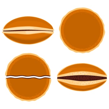Vector illustration of dorayaki. Japanese sweets.