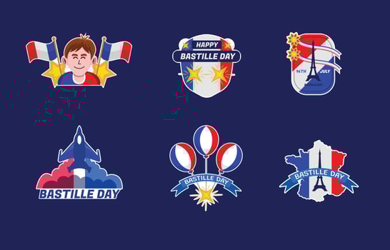 Bastille Day Celebration Sticker vector