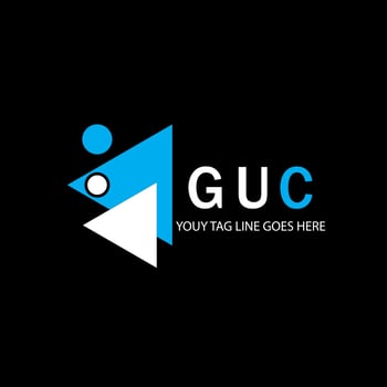GUC letter logo creative design with vector graphic