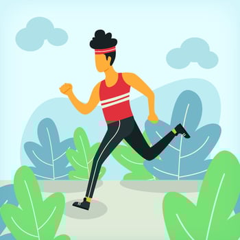 Man Running Flat Illustration Design Concept vector