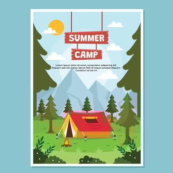 Summer Camp Poster Template vector