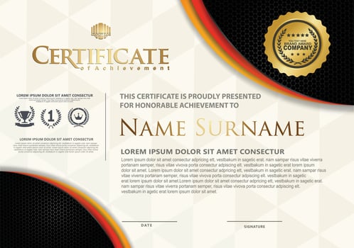 Certificate template with textured background, vector