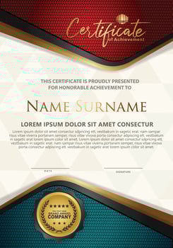 Certificate template with textured background, vector