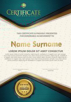 Certificate template with textured background, vector