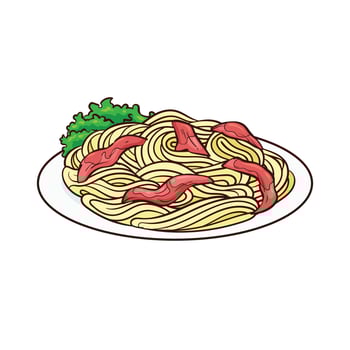 hand drawn carbonara food 1 vector