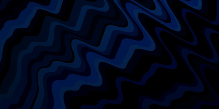 Dark BLUE vector background with curves.