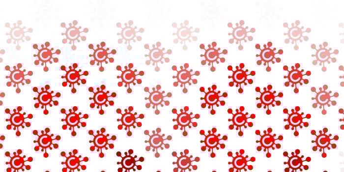 Light Red vector pattern with coronavirus elements.