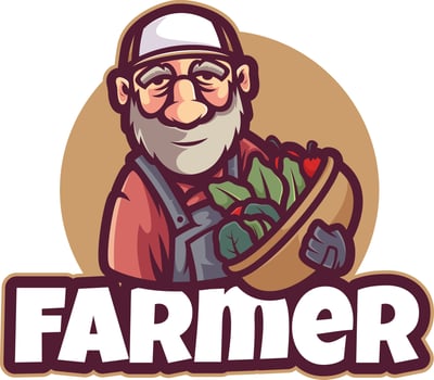 farmer logo mascot cartoon illustrations vector