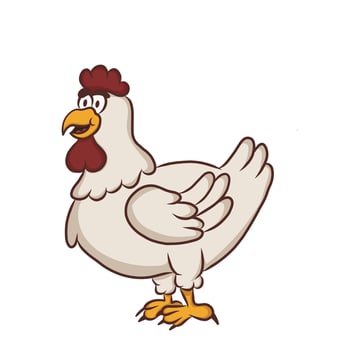Illustration of a hen on a white background vector