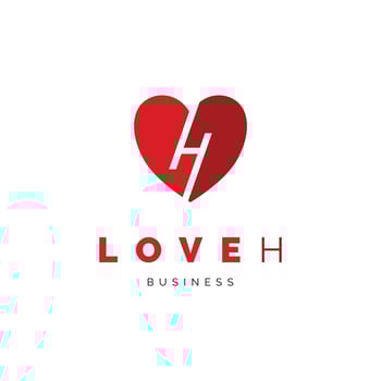 Initial letter H love icon logo design inspiration vector