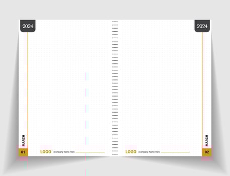 colorful dairy inner page spring notebook page design layout dot grid sketchbook vector