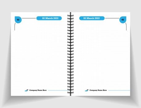 colorful dairy inner page spring notebook page design layout dot grid sketchbook vector